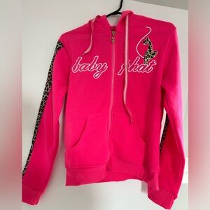 Baby Phat Hot Pink Sweater with Cheetah Print Details